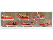 PREISER 6x personnages sur un transat - HO 1/87 - PREISER 10429