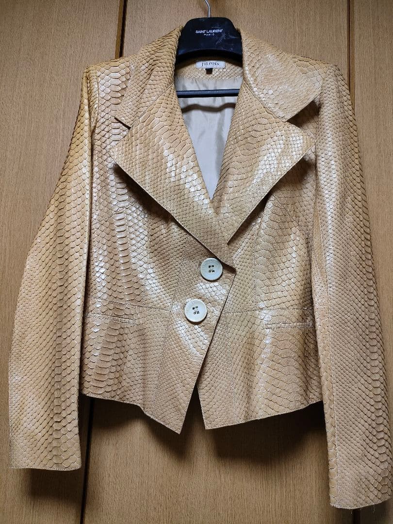 Jitrois Paris Python Leather Jacket Beige Snake S… - image 1