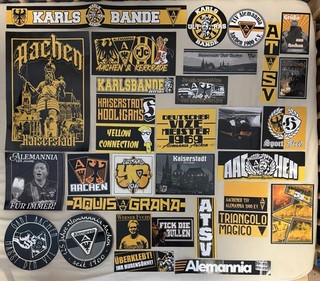 Aufkleber Mix Ultras TSV Alemannia Aachen 32x Fanszene Sticker Karlsbande YC A4