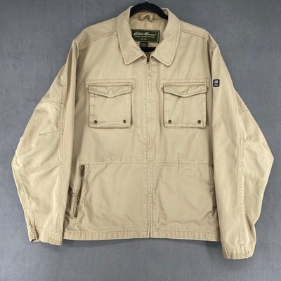 Eddie Bauer Chore Barn Coat Field Jacket Mens Large Tall Tan Outdoor Normcore