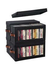 4 Packs DVD Storage Box with Visible Window, Dustproof DVD Case Holder Organi...