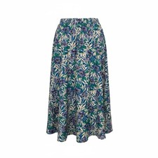 Vintage 28  Weathervane Petites Floral Skirt   The Blue Green White Button Front