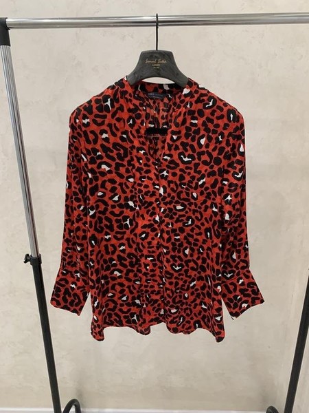 Women M&S Shirt Red Leopard 40 / L / 48