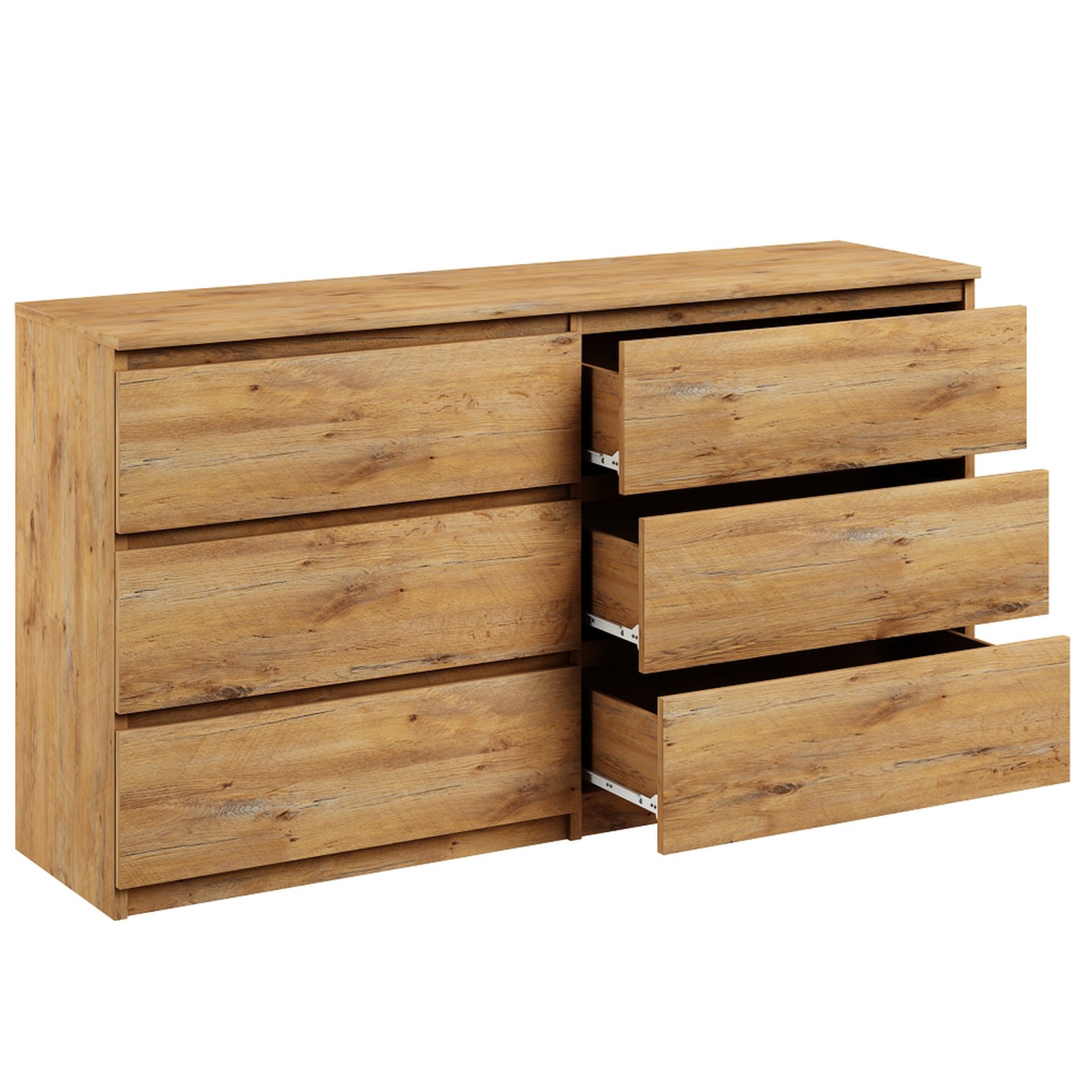 Cómoda con 6 cajones aparador aparador artesano madera 140cm
