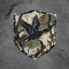 Mallard Duck Sticker Vinyl Decal Flying Duck Camo Shield Hunting Art