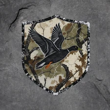 Mallard Duck Sticker Vinyl Decal Flying Duck Camo Shield Hunting Art