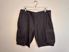 Nike Vintage Ripstop Black Gray Cargo Pocket Shorts Men Size 36