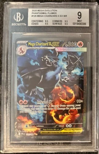 SIR Mega Charizard X EX Phantasmal Flames 125/094 BGS 9