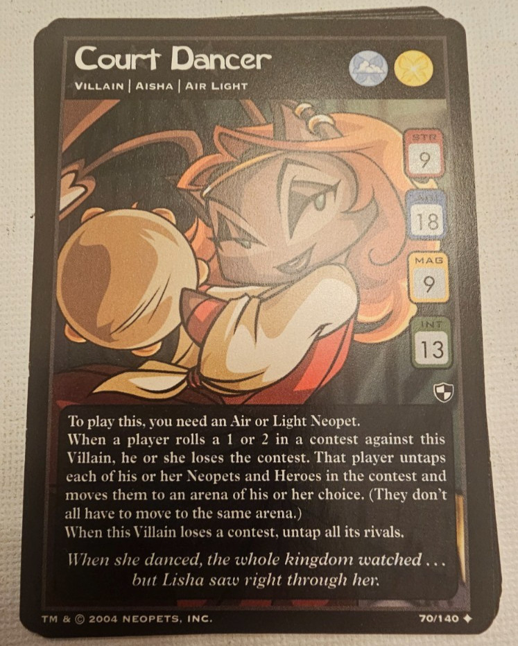Neopets TCG 70/140 Court Dancer Battle for Meridell Villain Uncommon NM