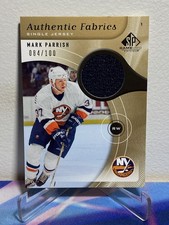 2005-06 Upper Deck SP GAME USED MARK PARRISH #AF-MP FABRICS JERSEY GOLD 084/100