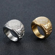 Usa Military Ring United States Marine Corps Us Army Men Signet Stainless Steel