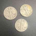 Liberty Walking Half Dollar Silver Coins Lot 1942 1944 1941 US 50C