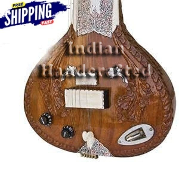 Индийский электрический дорожный ситар профессионального качества — деревянные струны и сумка 7+13 - Изображение 4 из 4