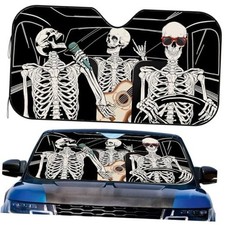 Funny Skull Car Windshield Sunshade for Big 55x30 inches Funny Skulls Drive