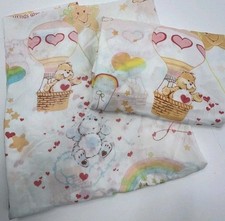 Vintage Rare 1982 Care Bears Fitted And Flat Sheet Full Size Made In U.S.A.