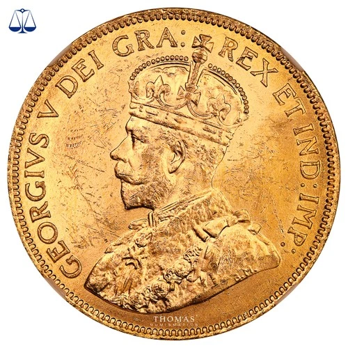 Canada - George V 10 dollars Gold 1913 ottawa - Bank of canada Hoard - NGC