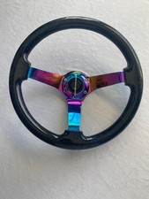 Qymopay 13.7 Racing Steering Wheel Neo Chrome Black Sparkle - New Qymopay 13.7 Racing Steering Wheel Neo Chrome Black Sparkle - New