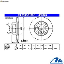2x BREMSSCHEIBE 24.0130-0173.1 F�R BMW 5/E60/E61 N52B30A/BF/B N53B30A M57D30