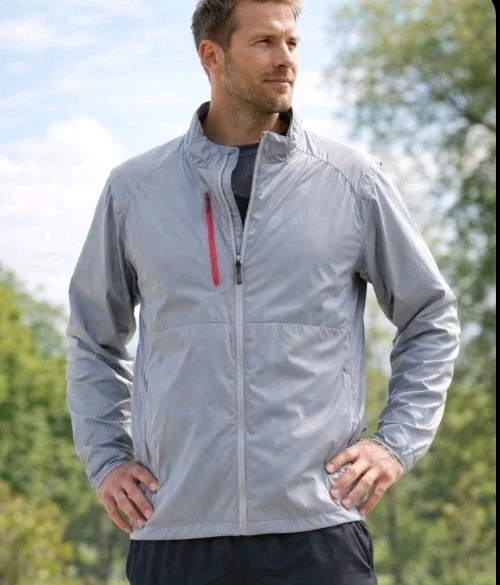 Oobe Jacket Nylon Lightweight Gray Windbreaker Men's Size XL