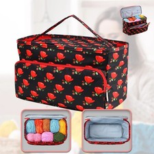 Knitting Yarn Storage Bag Crochet Hooks Sewing Tools Tote Organizer Holder Bag