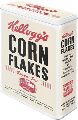 Retro Storage Tin Box XL, 135.3 Oz, Kellogg'S   Corn Flakes Retro Package   Gift