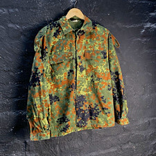 Vintage Belgian Army Air Force Flecktarn Camo Field Shirt Jacket PRETA Size 48 M