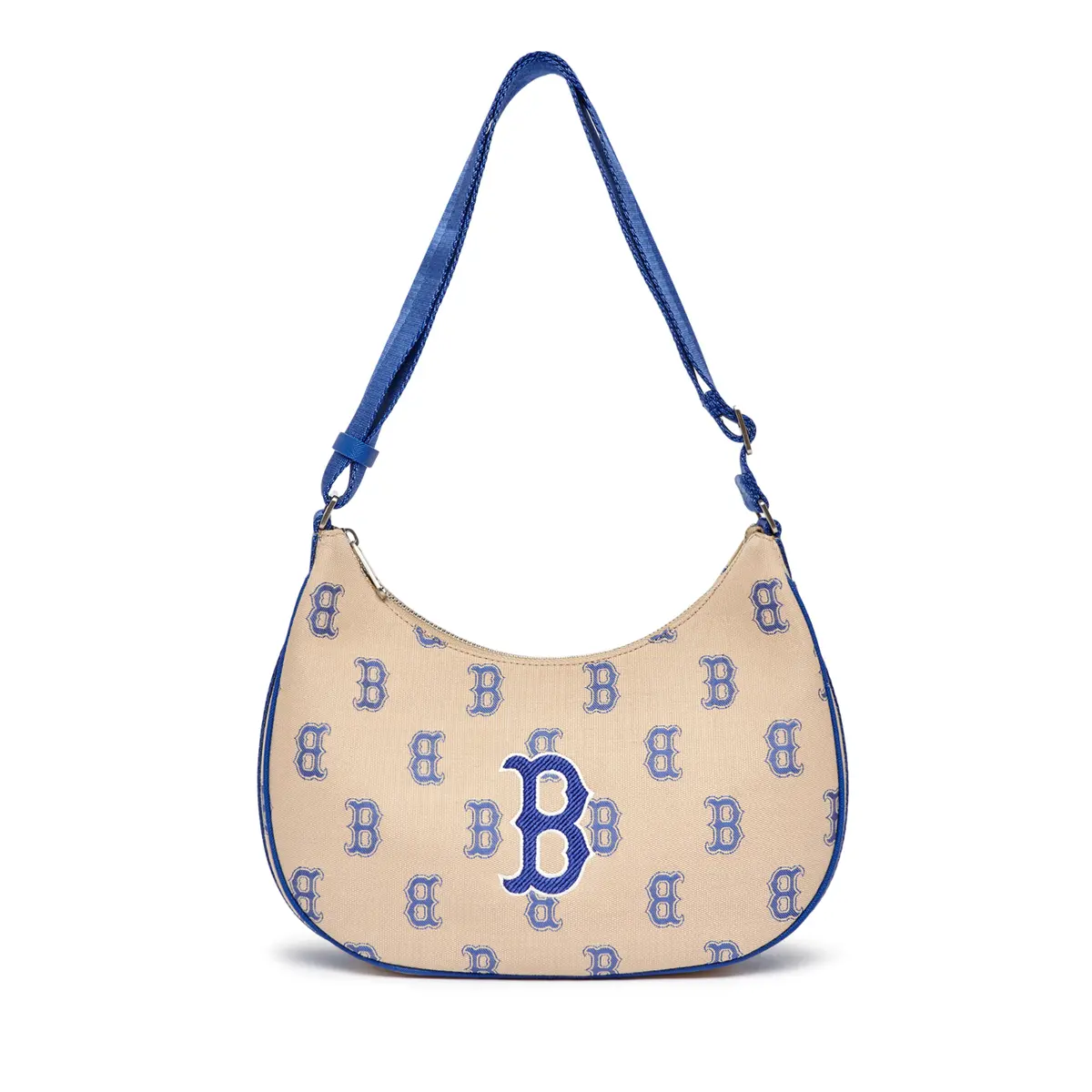MLB Big Classic Monogram Jacquard Boston Red Sox Hobo Bag Hand Shoulder Bag