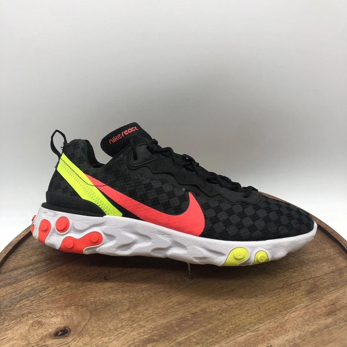 broeden Mechanisch Verlichting Nike Men&#039;s CJ0782 001 React Element 55 Black Crimson Volt Sneakers  Size 11 | eBay