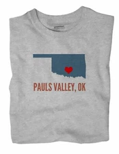 Pauls Valley Oklahoma OK T-Shirt HEART