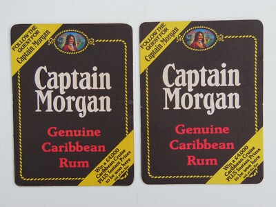 2x Vintage Original CAPTAIN MORGAN Original Caribbean Rum Pub Bar Bierdeckel #23