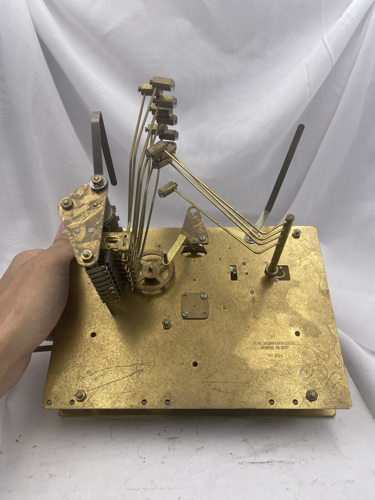 Used Grandfather Clock Movement Pearl Grandfather for parts 1161850 A