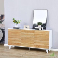 MADIA CREDENZA BASSA MOBILE BUFFET 3 ANTE BIANCO ROVERE 154X40XH75CM NORDICO
