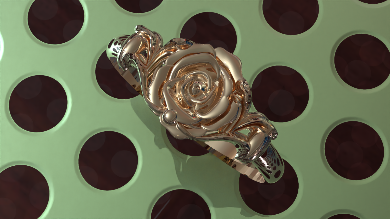 Solid 14K Rose Gold Flower Ornament Engagement Ring Band eBay