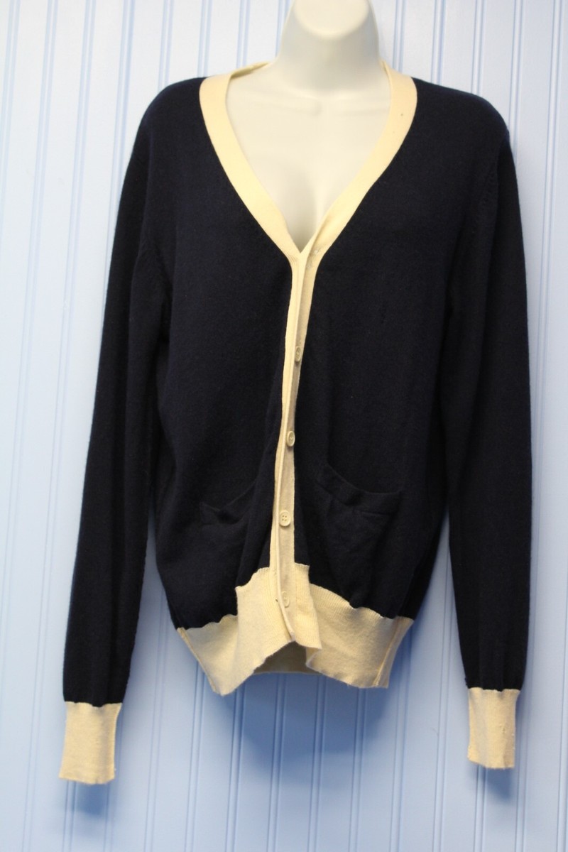 Vintage Steven Alan navy blue v neck button front cardigan