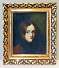 BUCHNER Georg (1858-1918) Ölgemälde signiert v. Erna ERBIG Mädchenbildnis MIGNON