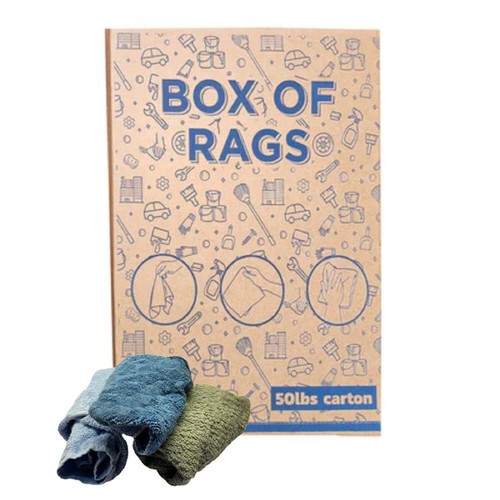 Recycled Color Terry Towel Cotton Cleaning Rags-50 lbs. Box Multipurpose Wiping