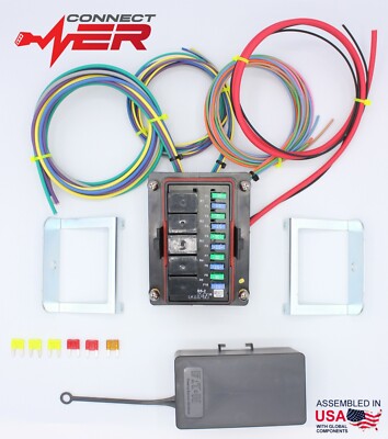 Waterproof Universal Off Road Relay & Fuse Power Distribution Center 8 ft Leads