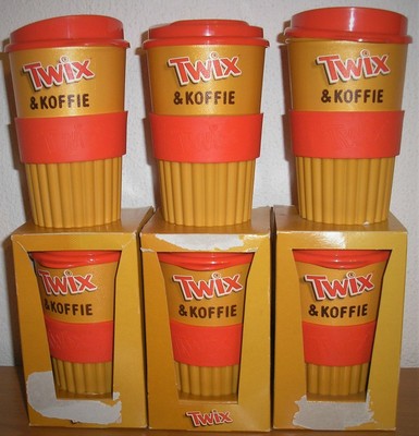 6 Twix Koffie Becher Kaffee to go  unbenutzt Kunststoff 