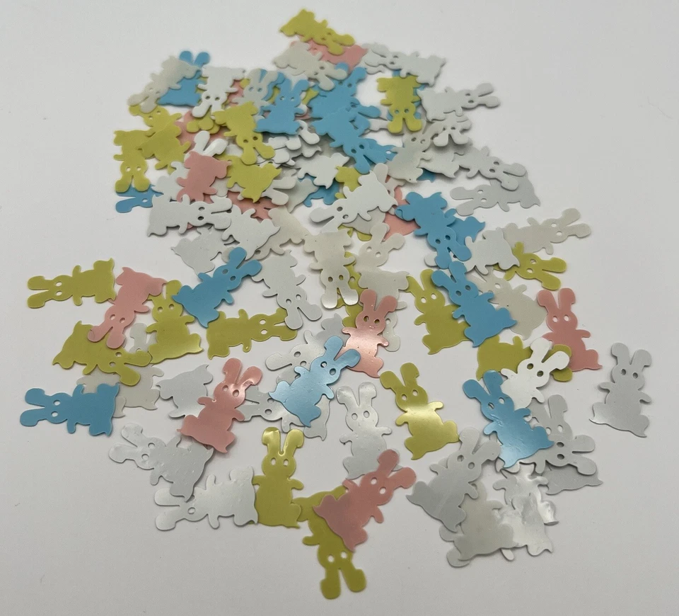 Conejito Conejo Primavera Pastel Pascua Fiesta Fiesta Mesa Decoración Con Forma Confeti Foto 2 de 2