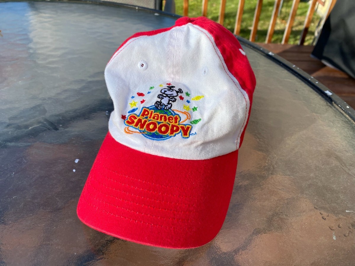 Planet Snoopy Cedar Point Youth Kids Adjustable Hat Red White | eBay