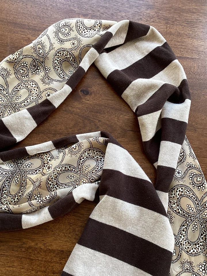 Bufanda vintage Y2K GAP doble cara 100 % algodón y 100 % seda boho retro preppy Foto 4 de 4