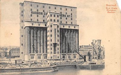 AK Montreal New Grain Elevator Harbor Postkarte gel. 1912