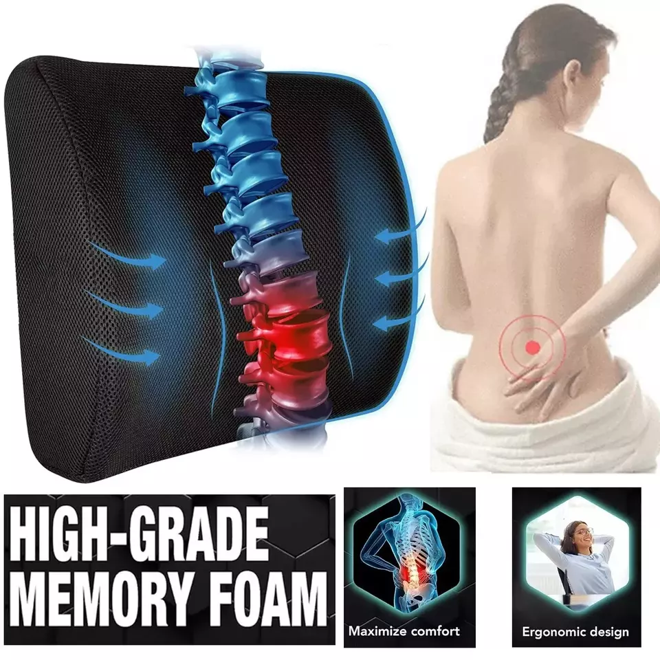 Lumbar Support Pillow For Office Chair and Car Seat, Perfectly Balanced Memory