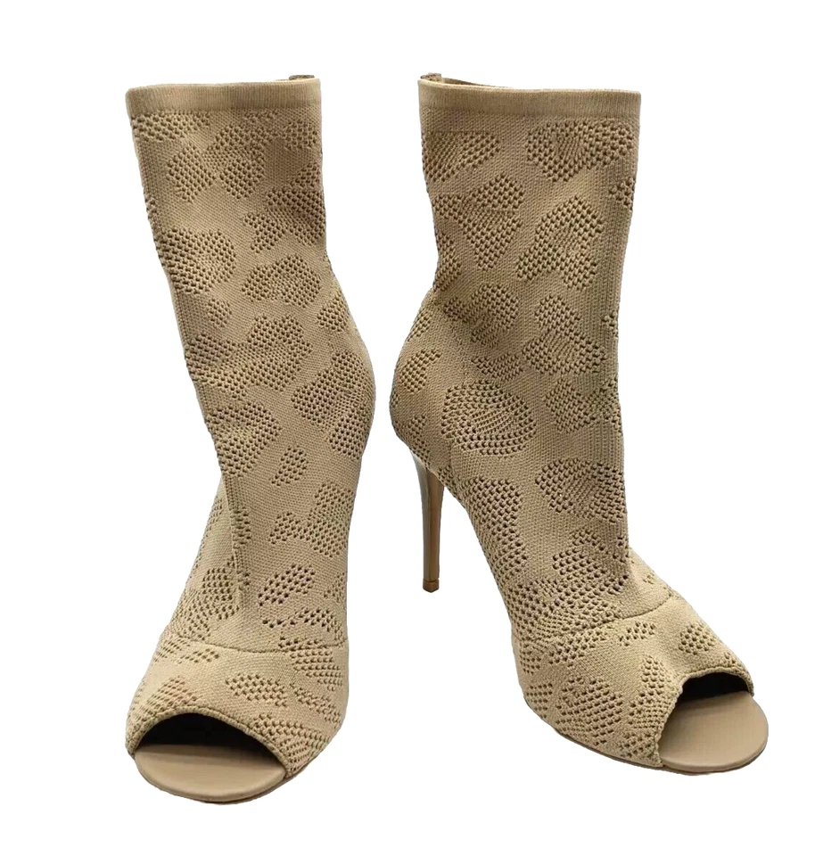 Charles by Charles David Ranger Botas Mujer 10M Beige Peep Toe Calcetín Botines Foto 4 de 4