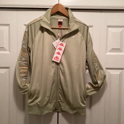 KAPPA 222 BANDA ANNISTON MEN FULL ZIP TRACK JACKET SIZE Med.MENS Glycerine Green