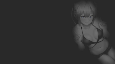 Anime video game art games girls illustration monochrome Playmat Gaming Mat Desk