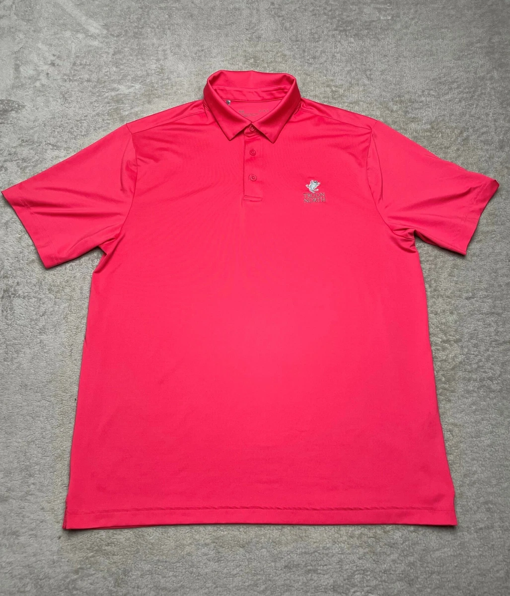 Under Armour Men s Large Loose Pink Short Sleeve Golf Polo Shirt