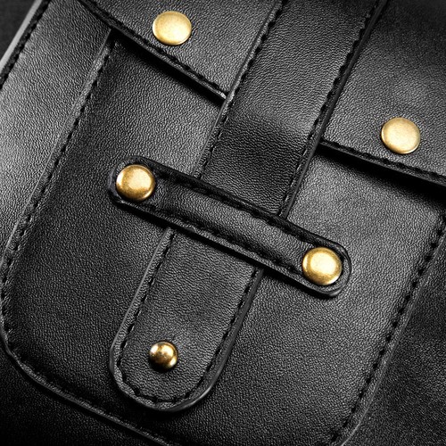 Punk Damen Gürteltasche Bauchtasche Hüfttasche Tasche Waist Belt Bag PU Radsport - Bild 10 von 16
