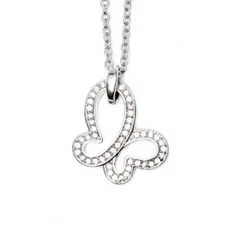 Brilliant Butterfly Pendant Necklace with 48 Crystals Jewelry Controse