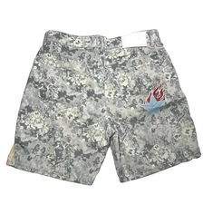 Boohoo Man Shorts Mens 32 Button Fly Camo Painted Flaming Star Camouflage